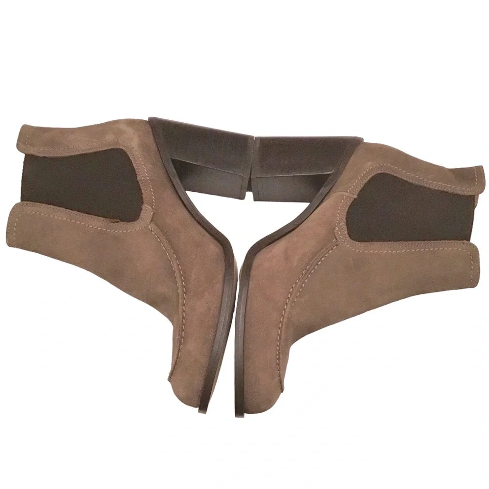 Shellys London ASHLEY Y2K Chelsea Ankle Boots Taupe Suede Pull-on Boot Size: 10